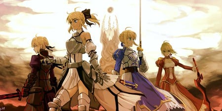 Fate/Stay Night - saber extra, saber, saber lilly, dark saber, fate stay night