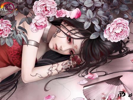 GRACEFUL GIRL - women, hot, girl, angel, dream, fantasy, art, abstract, cool, pink, 3d, anime, fairy, flowers