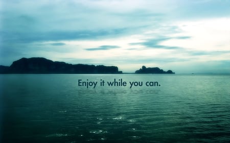 Enjoy it while you can - loneliness, serenity, sea, words