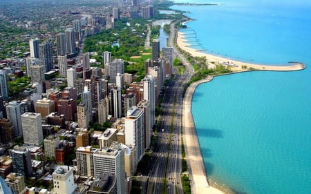 Cities_Chicago - water, beach, cities, amusement, architecture, chicago, building