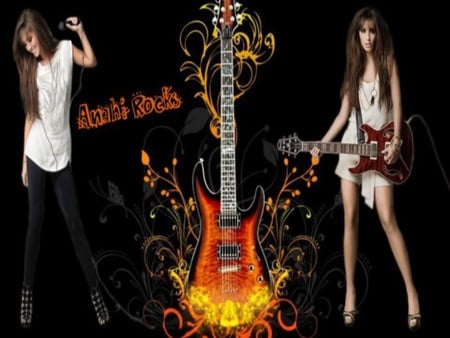 Anahi Rocks - anahi, shoes, guitar, hair