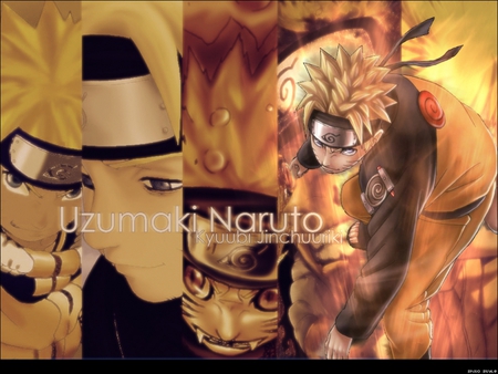 Naruto - kyubi, uzumaki naruto, red, anime boy