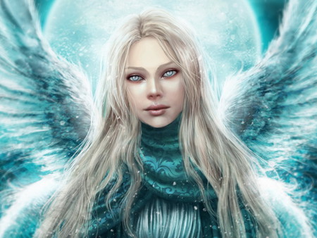 Blond_angel - fantasy, anime, wings, girl, blonde, angel, other