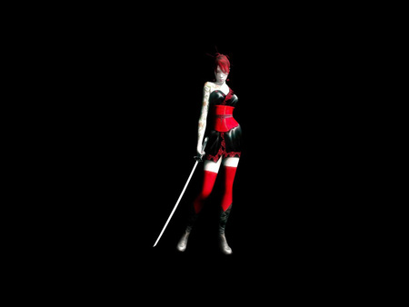 Red Steel - fantasy, anime, steel, red, girl