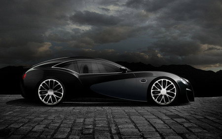 Sleek Concept - black car, cars, concept, vehicle