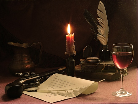 still life 1 - nice, abstract, candle, art photo, paper, still life