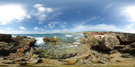 Sea and rocks - sea, blue, rocks, sky