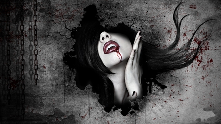 Vamp - vampire, blood, female, girl, dark