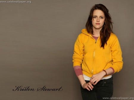 Kristen Stewart - yellow dress, nice eyes, female, cute, actress