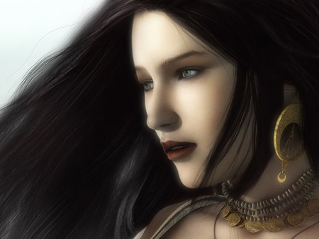 The Empress - empress, beautiful, girl, eye, 2005, prince of persia, fantasy, white, hd, pop, prince of persia the two thrones, kaileena, video game