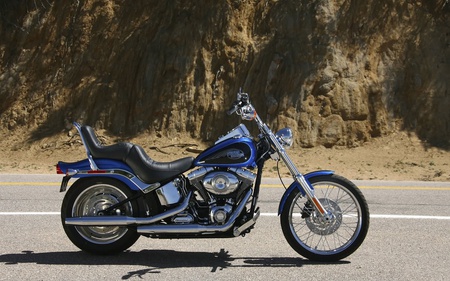 Harley in Blue - comfy, blue, roads, color, motorbike, road