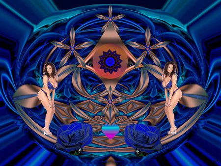 Blue Bouncer - eye candy, collage, 3d, fractal, abstract