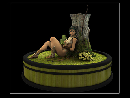 Woman - woman, green, fantasy, 3d