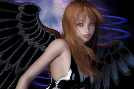 Angel - fantasy, angel, 3d, beautiful