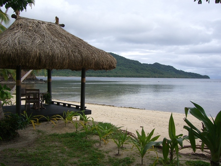 Paradise Island - views, beach, island, deck, hut