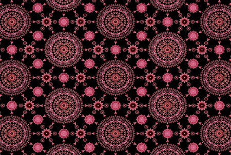 SMALL VERSION - black, circles, small version, pink