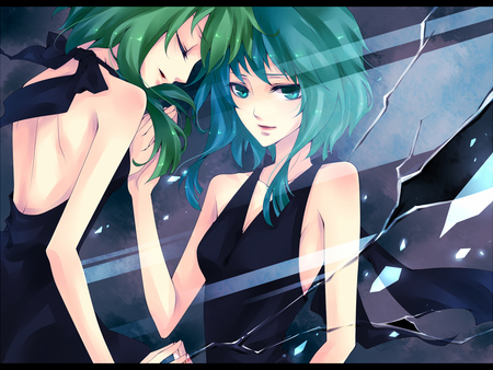 Gumi - gumi, vocaloid, anime, mirror