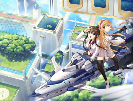 Flight - anime, future, girl, robot