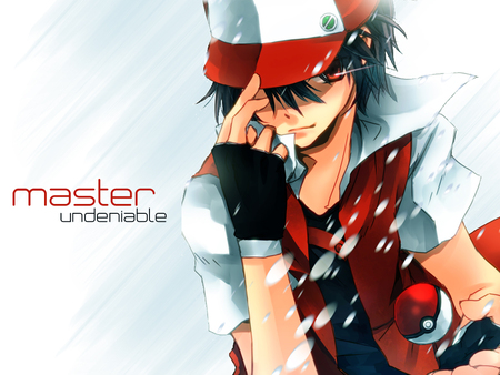 Pokemon Master - Red - master, anime, pokeball, pokemon, red, snow