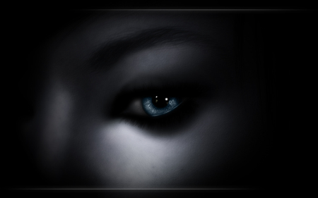 Blue eyes - black, blue, eyes, 3d