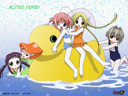 bottle_fairy chiriri duck hororo kururu oboro sarara swimsuit - bottle-fairy-chiriri-duck-hororo-kururu-oboro-sarara-swimsuit