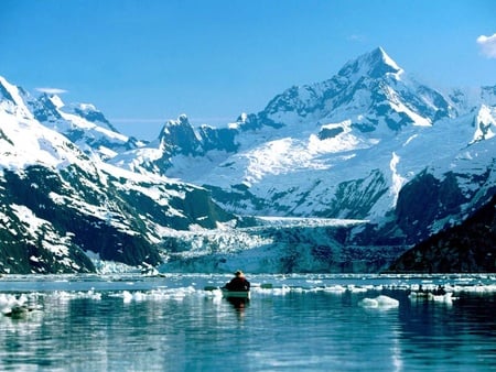 kaya river - nature, river, winter, glacier, mountains