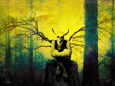 Slaine the Horned God - winged, forest, horned, god, demon