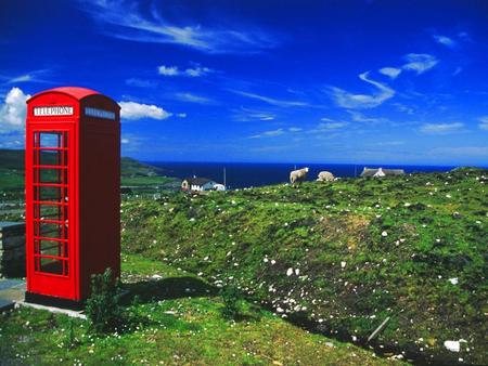 Telephone Box in Scotland - england, abstract, telephone booth, telephone box