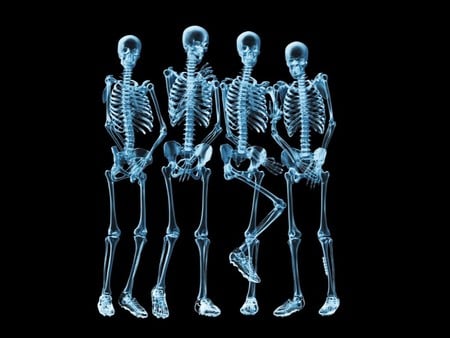 Skeletal Sports - sports, whate, x-ray, blue, skeletons, black