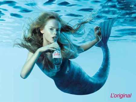 Even Mermaids Drink Bottled Water - drink, bottled, water, mermaid, ocean