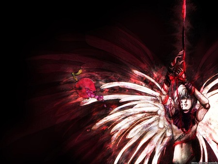 Warrior Angel - warrior, sword, anime, winged