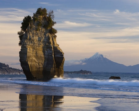 Big Rock on the Coast Line - ocean, nature, beache, rocks