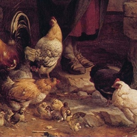 Chickens Feeding - Hans Thoma