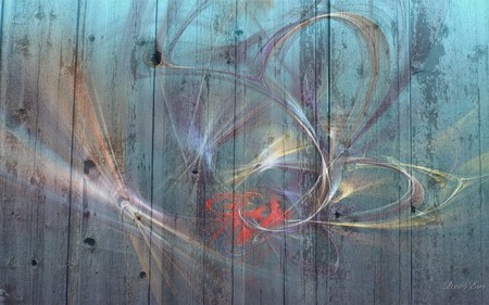 On Barnboard - widescreen, abstract, board, blue, painting, barn, colors