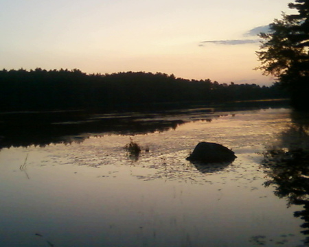 sunset at the lake - lake, sunset, water, nature