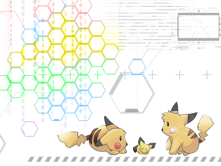 .:ELECTRiC FAMiLY:. - pikachu, cute, electric, pichu, love, yellow, techno, male, white, background, family, mice, female, birth