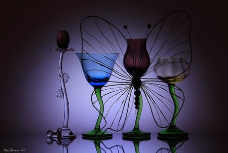 still life 1 - blue glasses, abstract, art photo, still life