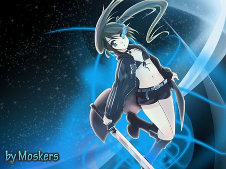 black rock shooter - rock, black, miku, shooter