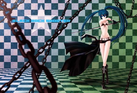 Black Rock Shooter - chains, anime, sword, kuroi mato, black rock shooter