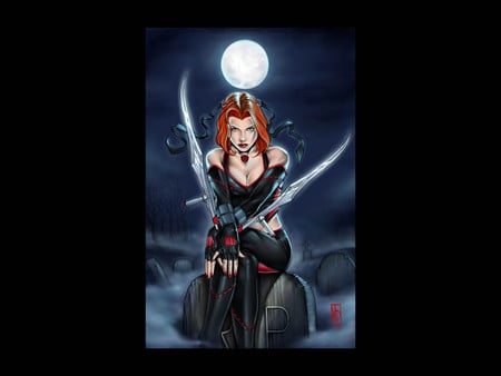 Bloodrayne - vampire, comic, damphir, game, fantasy, female, bloodrayne