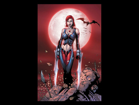 Bloodrayne - vampire, comic, damphir, game, fantasy, female, bloodrayne