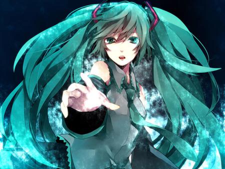 Don't Go Away - pretty, tie, anime, vocaloid, blue, twintail, hatsune miku, sad, blue hair, nice, blue eyes, saphire, beautiful, beauty, cool, miku, awesome, hatsune, vocaloids