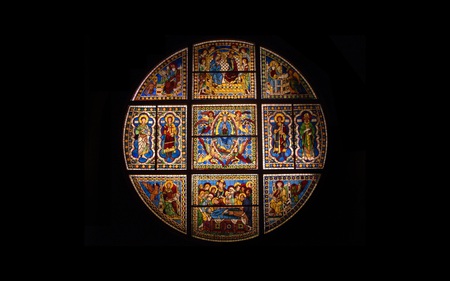 Italian Glass - stained, window, church, architecture, glass, religious