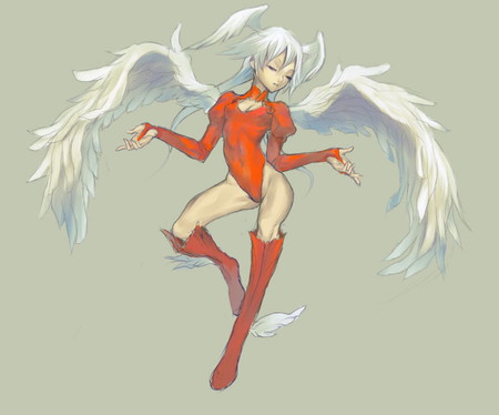 Angel in Red - manga, anime, red, wings, angel