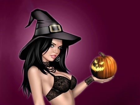 Garv - Witch092 - witch, keith garvey, garv, halloween, pumpkin