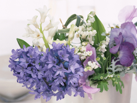 Blue bouquet - bouquet, flower, purple, blue