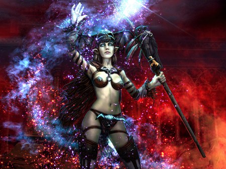 Shadow Wars - face, video game, beauty, beautiful, game, hot, anime, girl, hd, spellforce, fantasy, sexy, hair