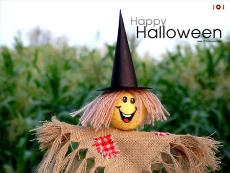 Happy Halloween!!! - corn, cute, smile, scarecrow