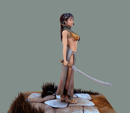 Elf - elf, sword, fantasy, 3d