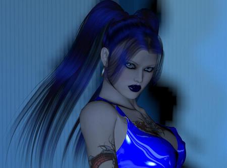 Blue - woman, eye, blue, 3d